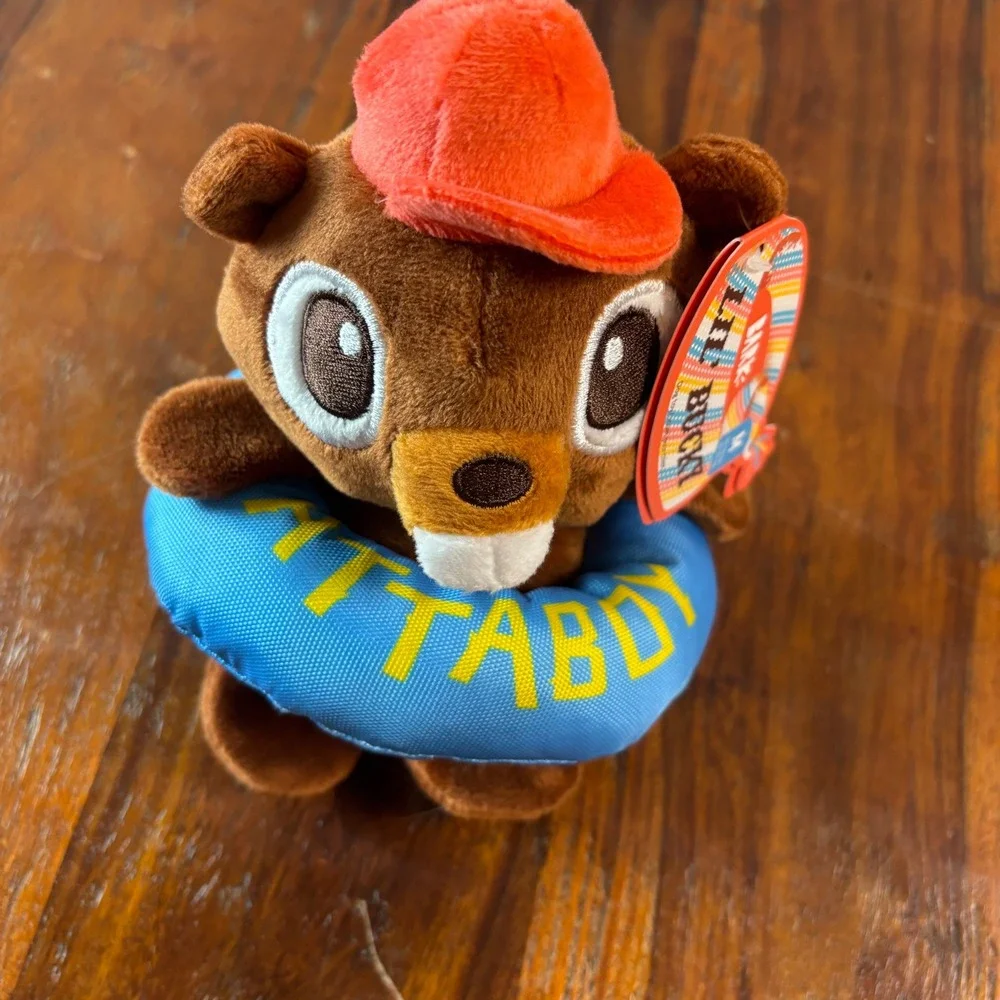 Bark Lil Bucky Beaver Plush Squeaker Crinkle Dog Toy Camp Ittaboy Medium 210276